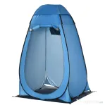 Outsunny Cort de Dus pentru Camping, cu Fermuar, Geanta de Transport si Buzunar, 126x124x189 cm, Albastru