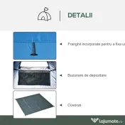 Outsunny Cort de Duș pentru Camping cu Ușă cu Fermoar, Geantă de Transport și Buzunar, 126x124x189 cm, Albastru | Aosom Romania 