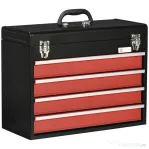 DURHAND Cutie de unelte portabila cu 4 sertare pentru unelte, cutie de unelte metalica cu blocare, 510mm x 220mm x 395mm