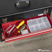 DURHAND Cutie de unelte portabila cu 4 sertare pentru unelte, cutie de unelte metalica cu blocare, 510mm x 220mm x 395mm 