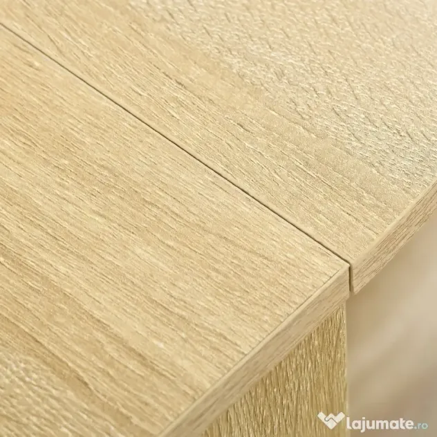 HOMCOM Masă Pliantă cu 2 Extensii Rabatabile, Masă Extensibilă cu Spațiu de Economisire, 104x76x73,7 cm, Lemn Natural | Aosom Romania