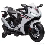 HOMCOM Motocicletă Electrică pentru Copii cu Licență HONDA, Baterie 6V Reîncărcabilă, Viteză 3km/h, Alb