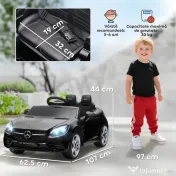 AIYAPLAY Mașină Electrică pentru Copii cu Licență Mercedes SLC 300, Telecomandă, din PP și Metal, 107x62.5x44 cm, Neagră 