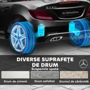 AIYAPLAY Mașină Electrică pentru Copii cu Licență Mercedes SLC 300, Telecomandă, din PP și Metal, 107x62.5x44 cm, Neagră 