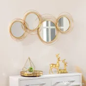 HOMCOM Decoratiune de perete din metal Decor oglinda decorativa moderna Sculpturi de perete | Aosom Romania