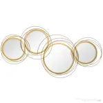 HOMCOM Decoratiune de perete din metal Decor oglinda decorativa moderna Sculpturi de perete pentru sufragerie dormitor sufragerie, auriu