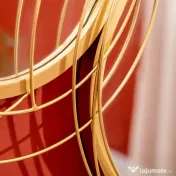 HOMCOM Decoratiune de perete din metal Decor oglinda decorativa moderna Sculpturi de perete pentru sufragerie dormitor sufragerie, auriu