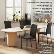 HOMCOM Set de 4 scaune pentru dining din piele sintetică cu cusături romboidale și picioare din metal, negru 