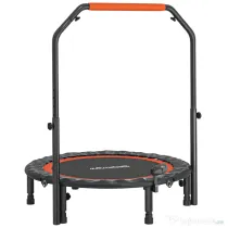 HOMCOM Mini Trambulină Fitness Ø102 cm cu Mâner Reglabil, Trambulină Elastică Pliabilă, Negru