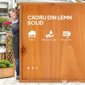 Outsunny Jardiniera de Exterior din Lemn de Brad Maro cu Arc Decorativ si Grile pentru Plante Cataratoare, 83x36x152 cm