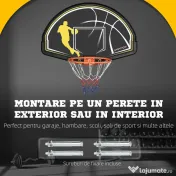 sportnow Cos de Basket pentru copii si adulti de interior si exterior din otel si PE, 110x90x70 cm, Negru si Galben 