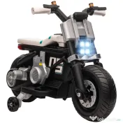 HOMCOM Motocicleta electrica cu roti de antrenament, jucarie in aer liber pentru 3-5 ani - alb 