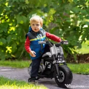HOMCOM Motocicleta electrica cu roti de antrenament, jucarie in aer liber pentru 3-5 ani - alb 