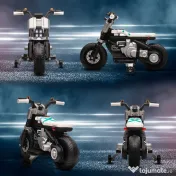 HOMCOM Motocicleta electrica cu roti de antrenament, jucarie in aer liber pentru 3-5 ani - alb 