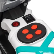 HOMCOM Motocicleta electrica cu roti de antrenament, jucarie in aer liber pentru 3-5 ani - alb 