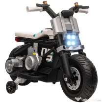 HOMCOM Motocicletă Electrică pentru Copii 3-5 Ani cu Roți de Antrenament, Baterie Reîncărcabilă, Design Sportiv, Alb | Aosom Romania
