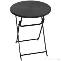 Outsunny Masă de Grădină Rotundă și Pliabilă din Oțel și HDPE, Ø60x73 cm, Gri Închis