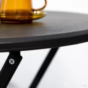 Outsunny Masă de Grădină Rotundă și Pliabilă din Oțel și HDPE, Ø60x73 cm, Gri Închis 