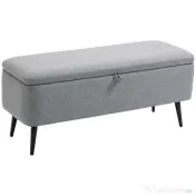 Homcom Banca Dormitor 104×38×42 cm – Catifea cu Spatiu Depozitare 