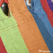 Outsunny Hamac Autoportant cu Suport Pliabil, Pat din Bumbac și Cadru din Oțel, Multicolor