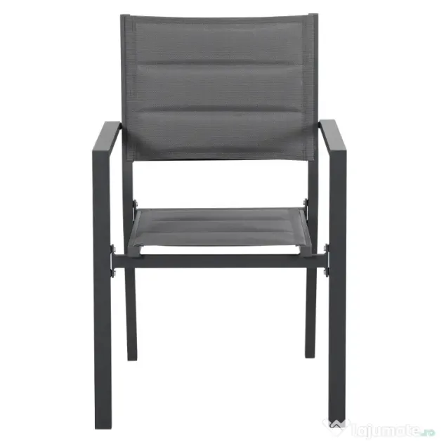 Outsunny Set de 7 Piese de Grădină din Aluminiu cu Masă Extensibilă și 6 Scaune cu Șezut din Plasă Respirabilă, 210x90x75 cm, Gri | Aosom Romania