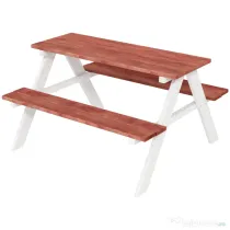 Outsunny Set Masă de Picnic și Bănci pentru Copii din Lemn, Vârsta 3-8 Ani, Maro