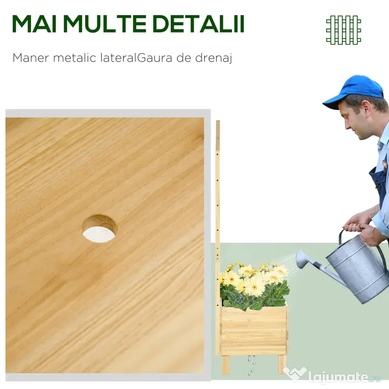 Outsunny Ghiveci din Lemn cu Grilaj pentru Plante Cățărătoare, Ideal pentru Legume și Flori, 90x43x150 cm, Design Natural | Aosom Romania