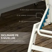 Outsunny Set 2 Sezlonguri Pliabile din Aluminiu și Poliester, Confortabile și Ușor de Depozitat, Bej, 55x195x30cm | Aosom Romania 
