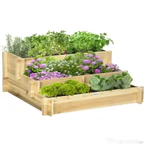 Jardiniera 3 Niveluri din Lemn de Brad – Cultivare Usoara in Gradina
