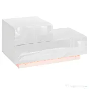 Noptieră LED Modernă HOMCOM | 16 Culori RGB cu Telecomandă | 2 Sertare | PAL | 70x37x38 cm | Alb | Aosom Romania