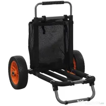 SPORTNOW Carucior de plaja pliabil, carucior de plaja din aluminiu cu roti mari de 30 cm pentru orice teren si maner telescopic, utilizare in gradina pentru cumparaturi in camping