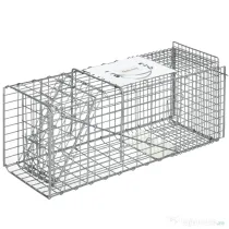 Cusca capcana pentru animale mici Outsunny, 66x24x30,5cm pentru iepuri, veverite, nurci, argintie | Aosom Romania