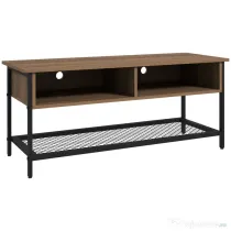 Dulap SuportTV pana la 48" in Stil Industrial, Mobiler Jos cu Rafturi din Lemn si Otel, 110x40x48cm, Maro si Negru HOMCOM | Aosom Romania
