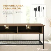 Dulap SuportTV pana la 48" in Stil Industrial, Mobiler Jos cu Rafturi din Lemn si Otel, 110x40x48cm, Maro si Negru HOMCOM | Aosom Romania 