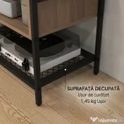 Dulap SuportTV pana la 48" in Stil Industrial, Mobiler Jos cu Rafturi din Lemn si Otel, 110x40x48cm, Maro si Negru HOMCOM | Aosom Romania 