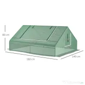 Outsunny Seră de Grădină din Oțel cu Înveliș din PE, Uși Rulante și Ferestre pentru Cultivare, 180x140x80 cm, Verde | Aosom Romania 