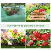 Outsunny Seră de Grădină din Oțel cu Înveliș din PE, Uși Rulante și Ferestre pentru Cultivare, 180x140x80 cm, Verde | Aosom Romania 