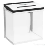 PawHut Acvariu de 13L, de Sticla cu Filtru, Iluminare cu LED-uri, Pompa de Apa, 29x20x30,5cm - Alb