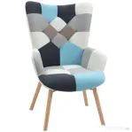Homcom Scaun Decorativ Tapitat cu Brat & Spatar Capitonati – Dormitor