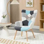 HOMCOM Scaune Decorative Tapisate, Fotoliu cu Brațe Capitolat pentru Dormitor, Scaun cu Spătar și Picioare din Lemn Masiv, Confort și Stil | Aosom Romania 