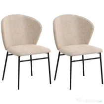 HOMCOM Scaun de masă, Design contemporan și elegant, Material textil cu efect de in, Oțel, 52 x 55 x 80 cm,  Maro deschis | Aosom Romania
