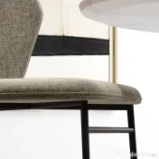 HOMCOM Scaun de masă, Design contemporan și elegant, Material textil cu efect de in, Oțel, 52 x 55 x 80 cm, Maro deschis | Aosom Romania