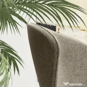 HOMCOM Scaun de masă, Design contemporan și elegant, Material textil cu efect de in, Oțel, 52 x 55 x 80 cm, Maro deschis | Aosom Romania