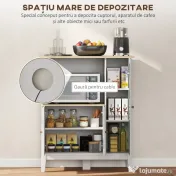 HOMCOM Dulap pentru Microunde cu Dulap Inferior și Rafturi Laterale din Lemn Alb | Aosom Romania 