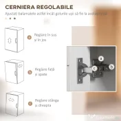 HOMCOM Dulap pentru Microunde cu Dulap Inferior și Rafturi Laterale din Lemn Alb | Aosom Romania 