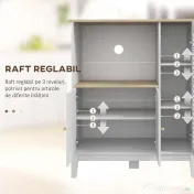 HOMCOM Dulap pentru Microunde cu Dulap Inferior și Rafturi Laterale din Lemn Alb | Aosom Romania 