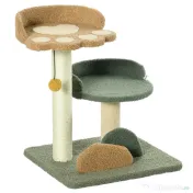 PawHut Copac Zgârieturi Pisici 2 Platforme Minge Catifea 43x39x52cm Multicolor | Aosom Romania 
