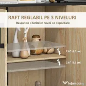 Bufet modern cu 2 dulapuri și 2 sertare, bufet de bucătărie cu raft reglabil, 90x30x75,5 cm, de culori nuc și negru HOMCOM | Aosom Romania 