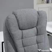 Vinsetto Scaun de Birou cu Telecomandă și 6 Puncte de Masaj, Tapitat cu Stofă Tip Catifea, 67x79x111-121 cm, Gri | Aosom Romania