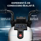 HOMCOM Motocicletă Electrică pentru Copii 18-36 Luni cu Roți Ajutătoare și Far, 76x42x57 cm, Alb și Negru | Aosom Romania 